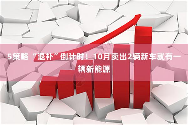 5策略 “退补”倒计时！10月卖出2辆新车就有一辆新能源